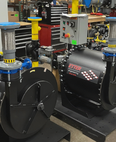 Booster Systems at ETTER 3 different KPak Gas Booster Systems for various applications: Mode R, Mode I, and Duplex Mode R.